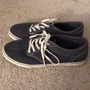 Blue and White Lace-Up Vans